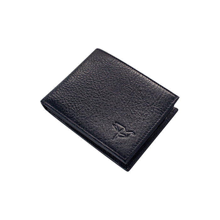 Zoozie Bags Cartera para Hombre de Piel Auténtica, Azul Oscuro, 11.5x2x8.5 cm